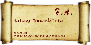Halasy Annamária névjegykártya